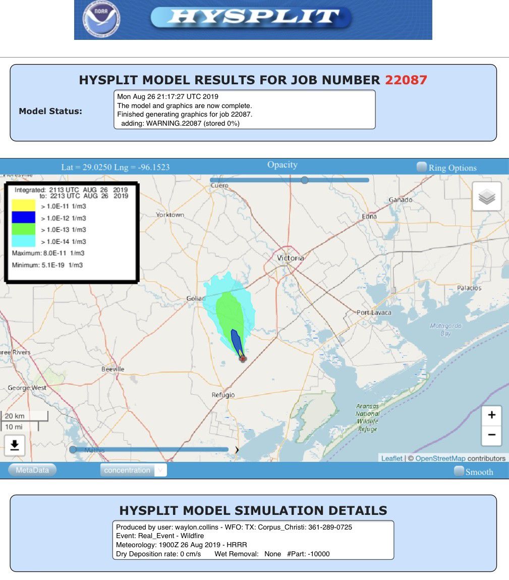 Refugio grass fire expected to send smoke to western Victoria